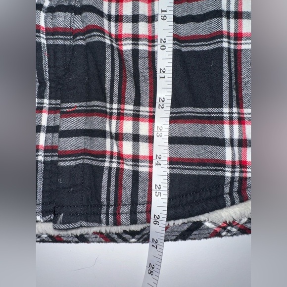 Boston Traders Men’s Sherpa Lined Shacket Jacket Black White Red Plaid Size M - Picture 8 of 11